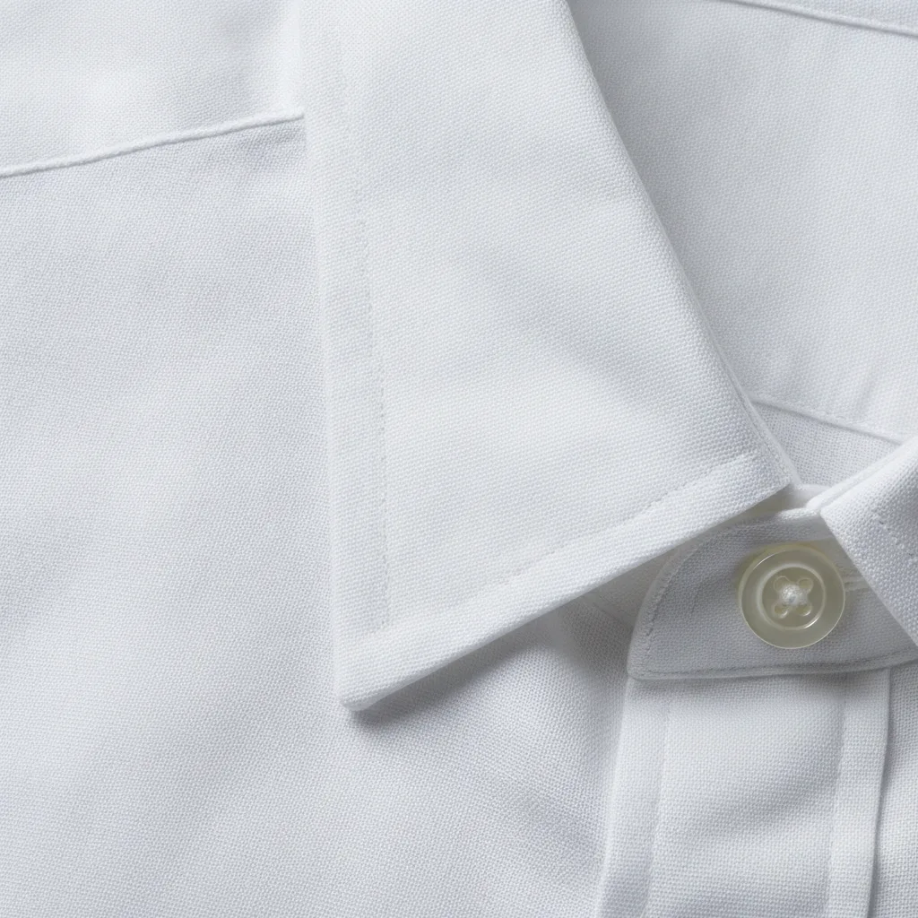 Classic white Oxford shirt, close-up collar